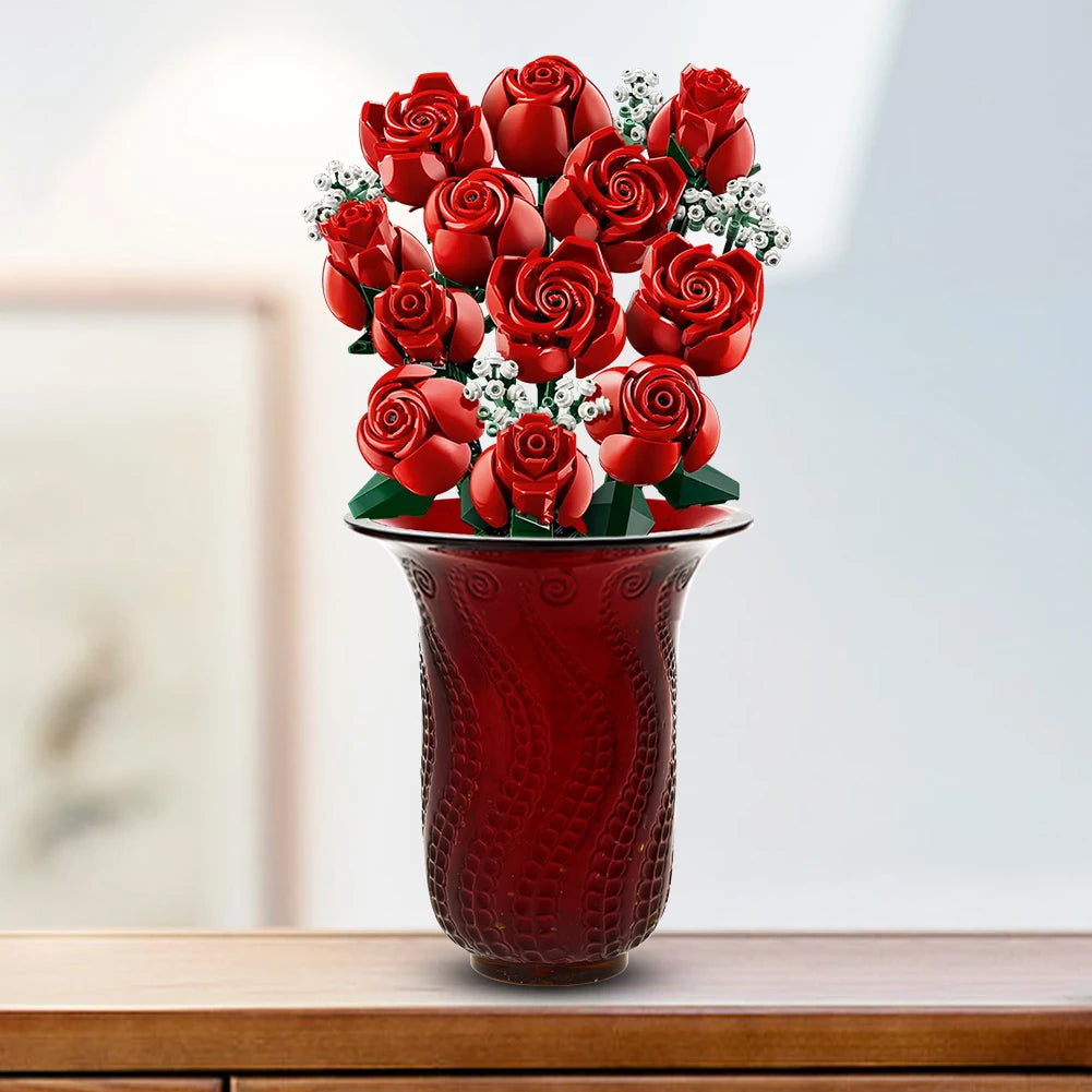 Red Roses Building Blocks Bouquet